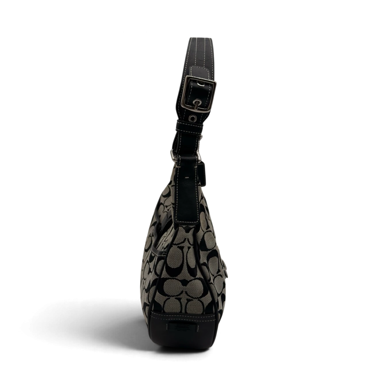 Coach Schultertasche Croissant Signature grau