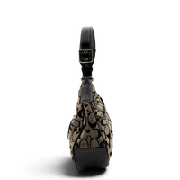 Coach Schultertasche Croissant Signature grau – Seitenansicht
