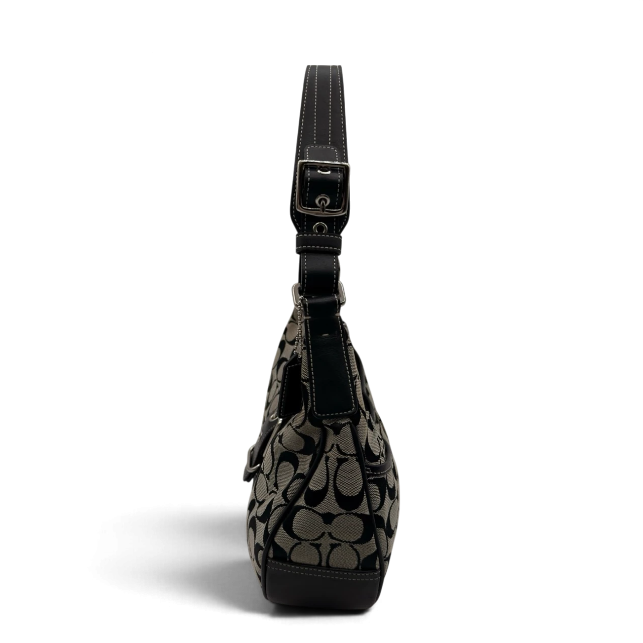 Coach Schultertasche Croissant Signature grau