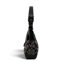 Coach Schultertasche Croissant Signature grau