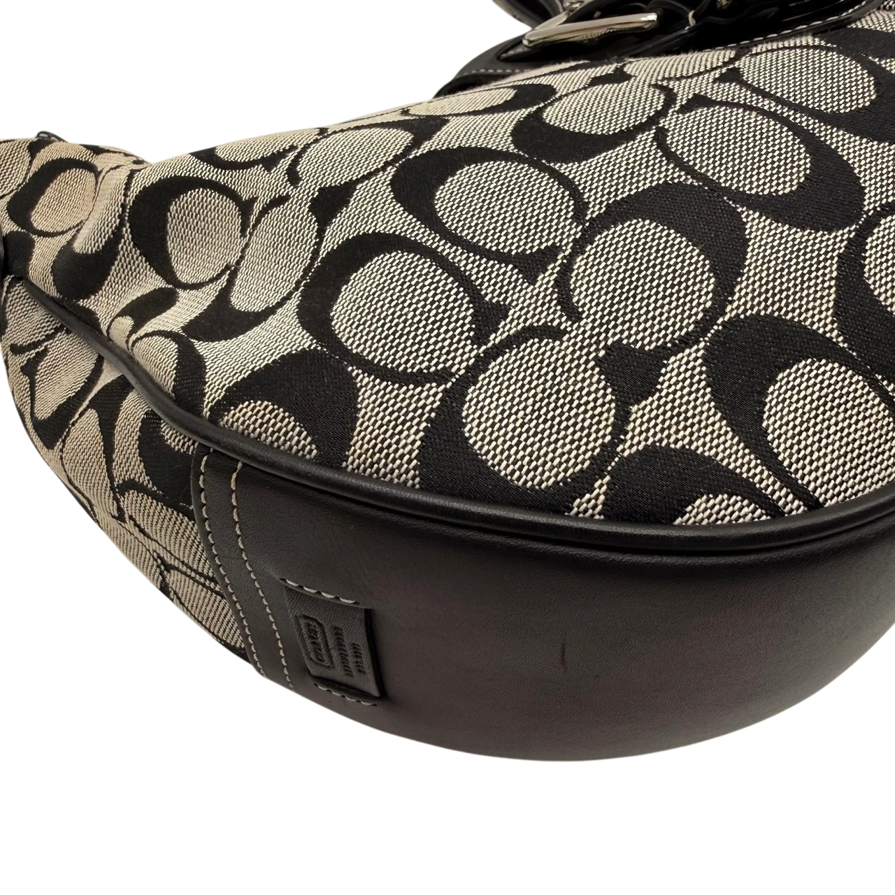 Coach Schultertasche Croissant Signature grau