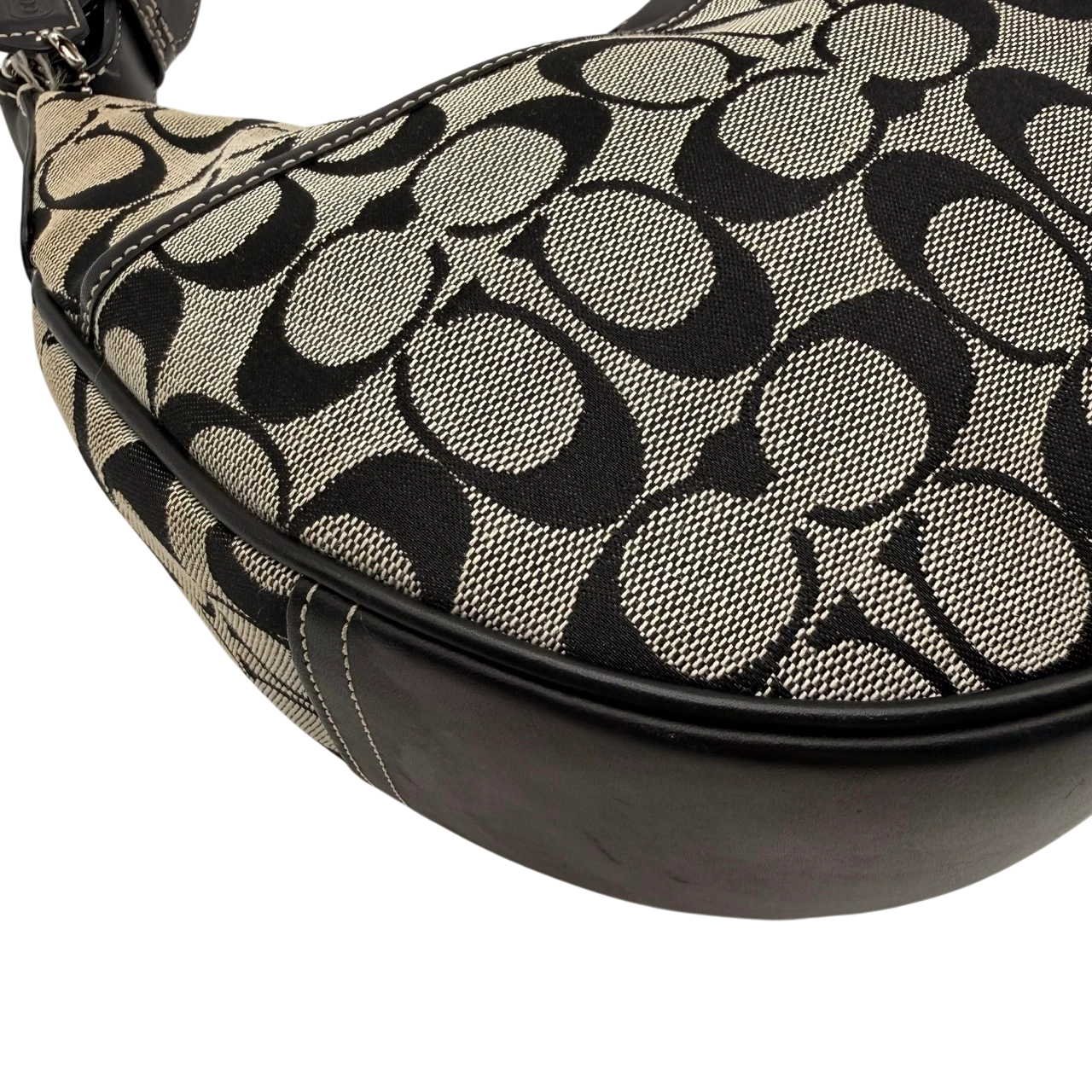 Coach Schultertasche Croissant Signature grau