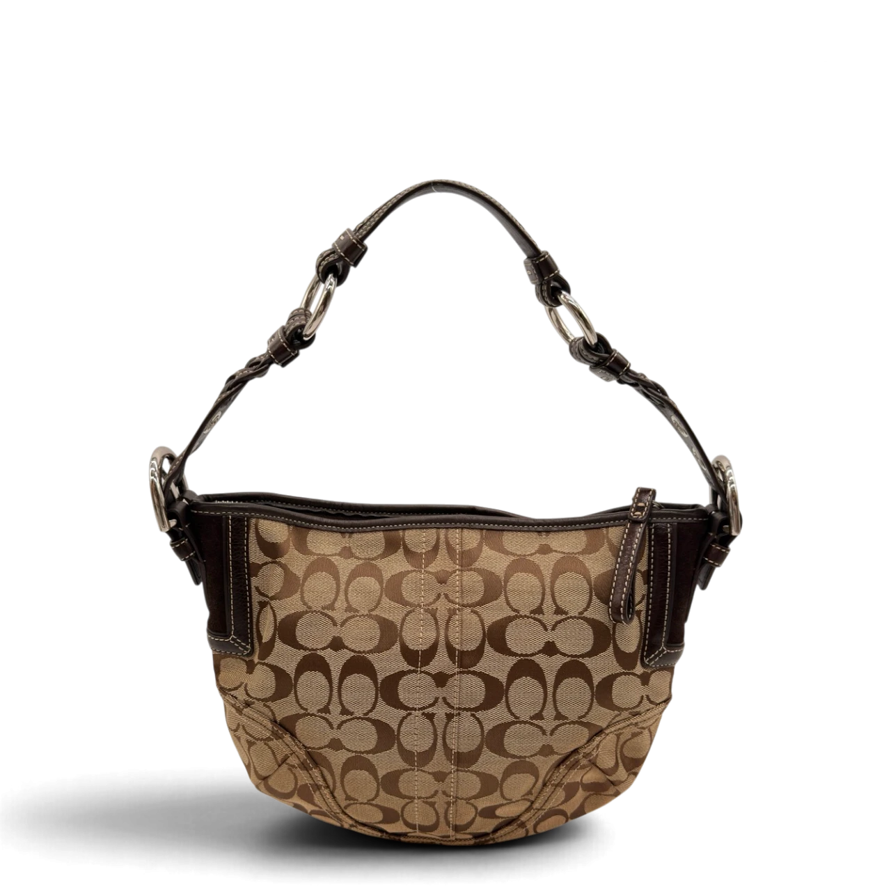 Coach Schultertasche Hobo Signature beige