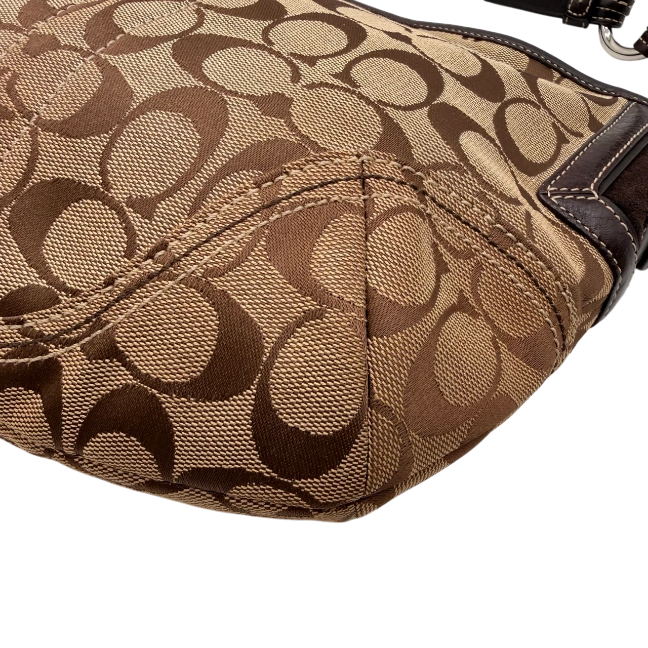 Coach Schultertasche Hobo Signature beige