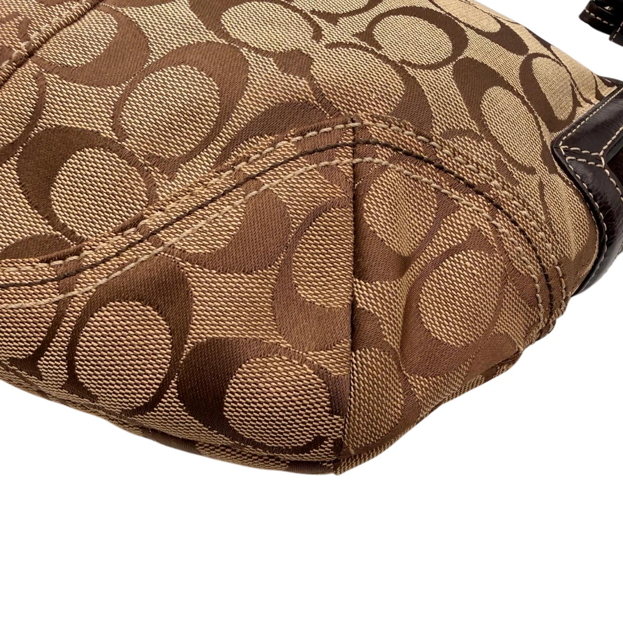 Coach Schultertasche Hobo Signature beige