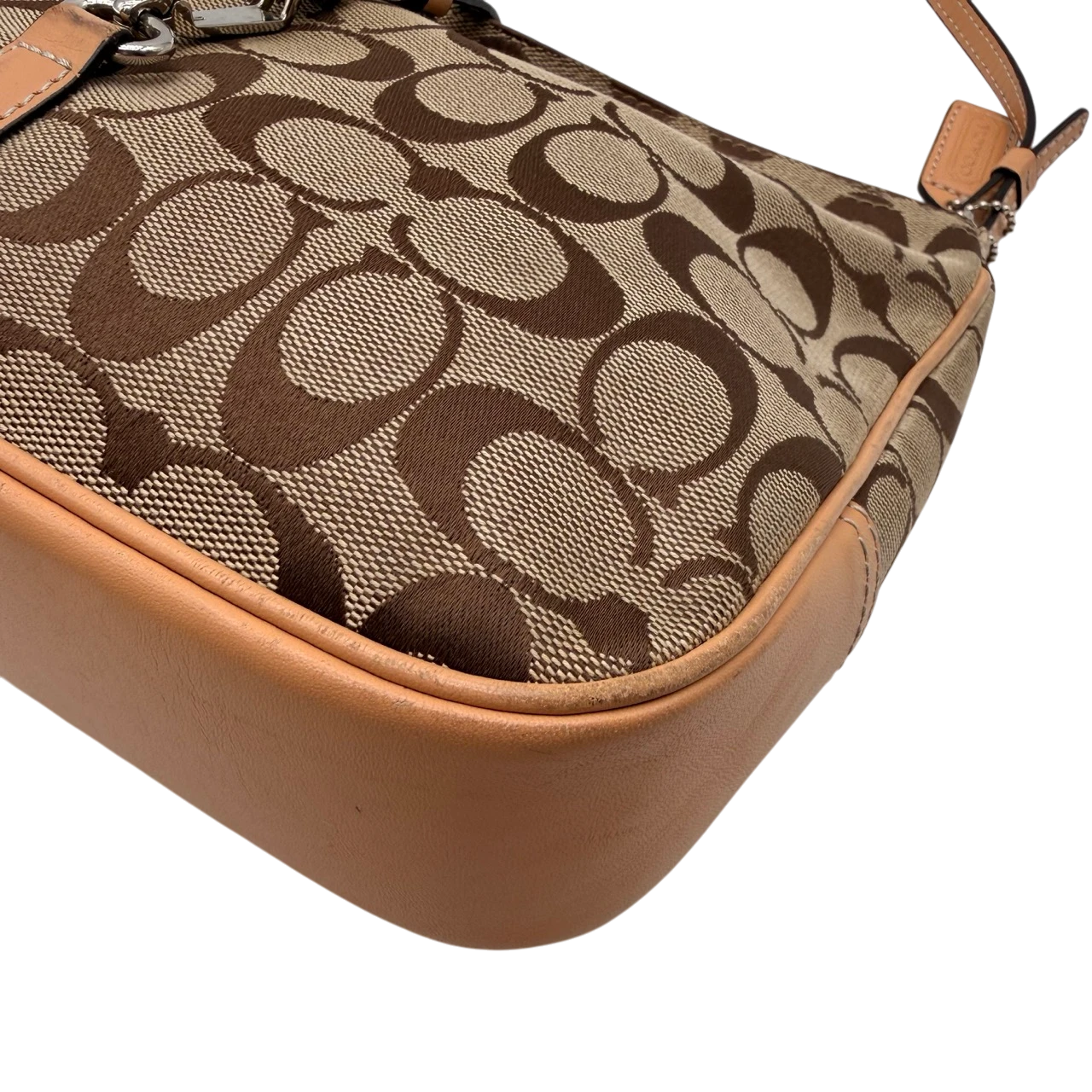 Coach Schultertasche Jackie Signature beige