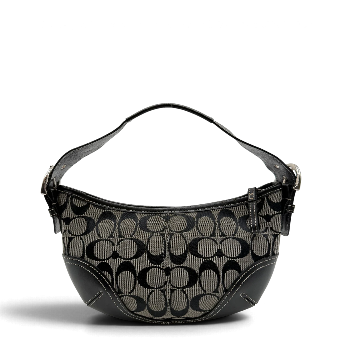 Coach Schultertasche Soho Mini Signature grau – Gesamtansicht