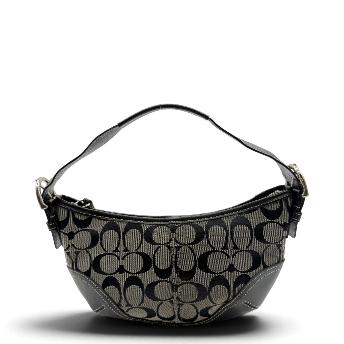 Coach Schultertasche Soho Mini Signature grau – Gesamtansicht