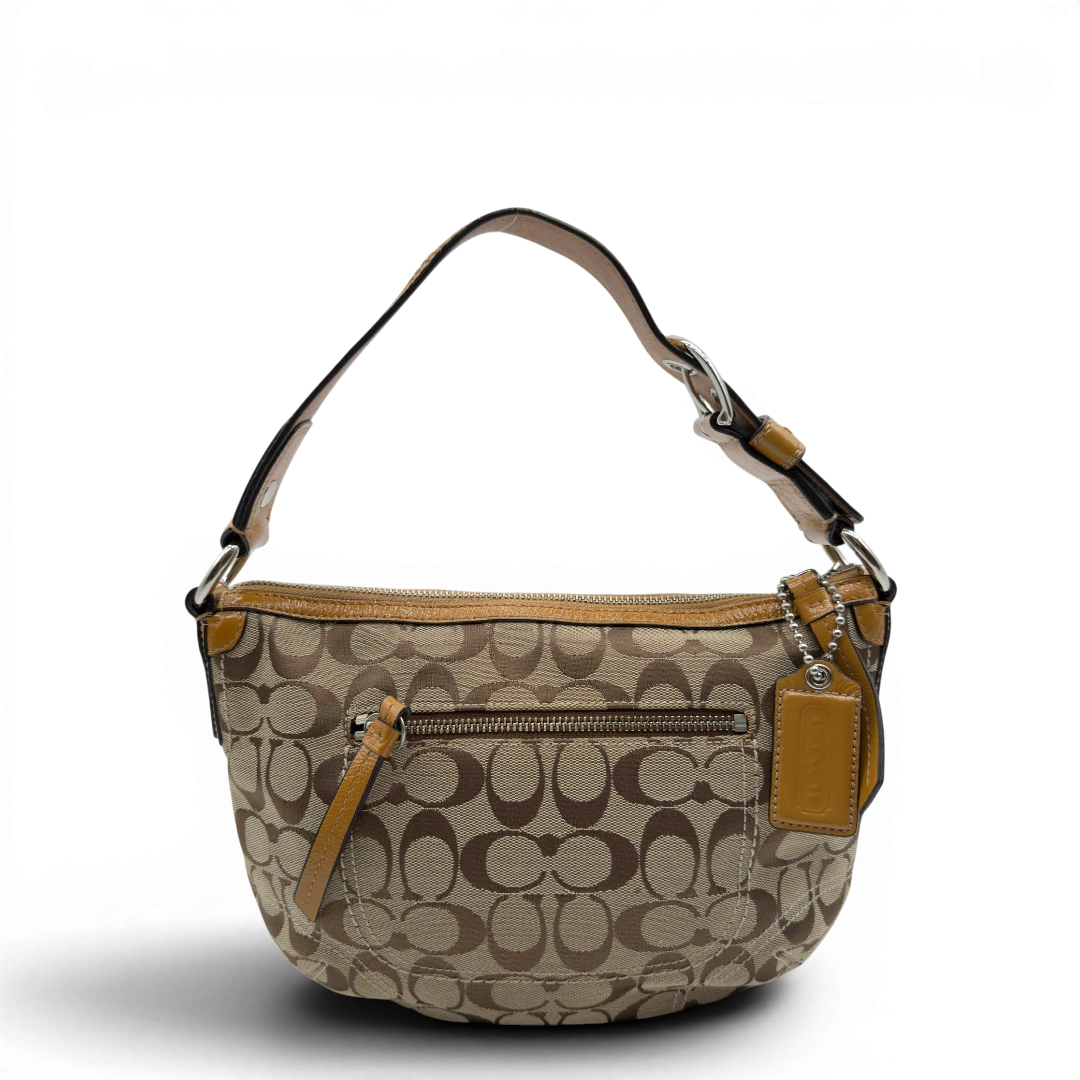 Coach Schultertasche Signature beige