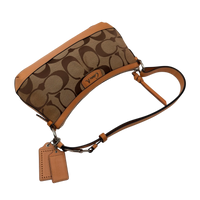 Coach Schultertasche Signature beige