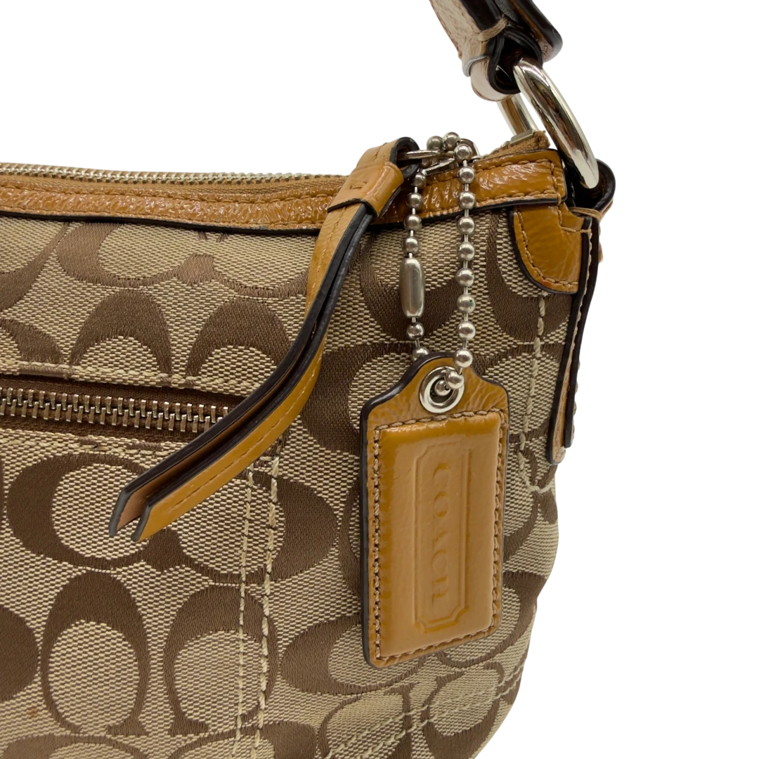 Coach Schultertasche Signature beige