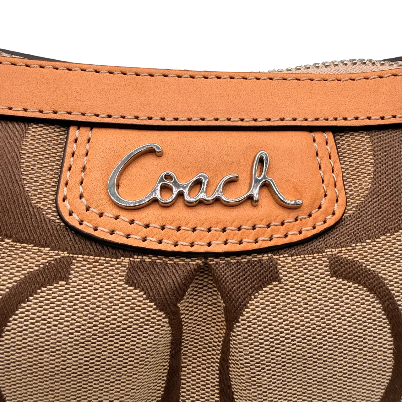 Coach Schultertasche Signature beige