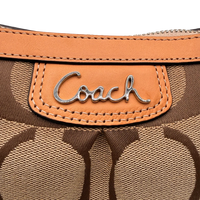 Coach Schultertasche Signature beige