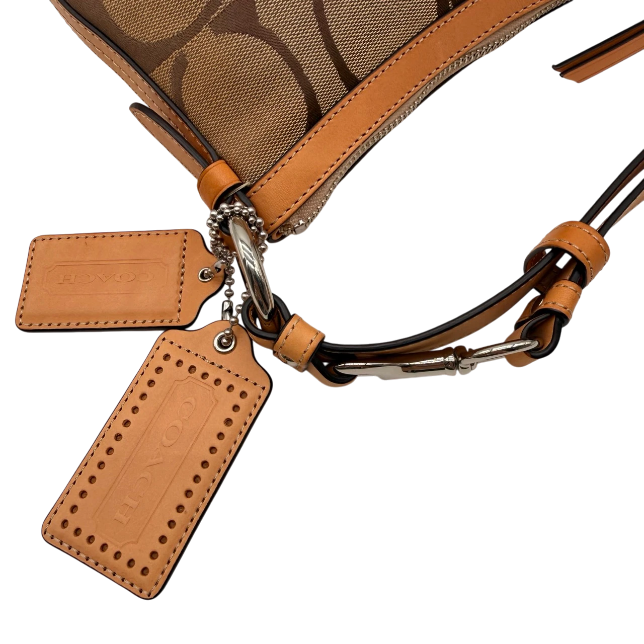 Coach Schultertasche Signature beige