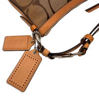 Coach Schultertasche Signature beige