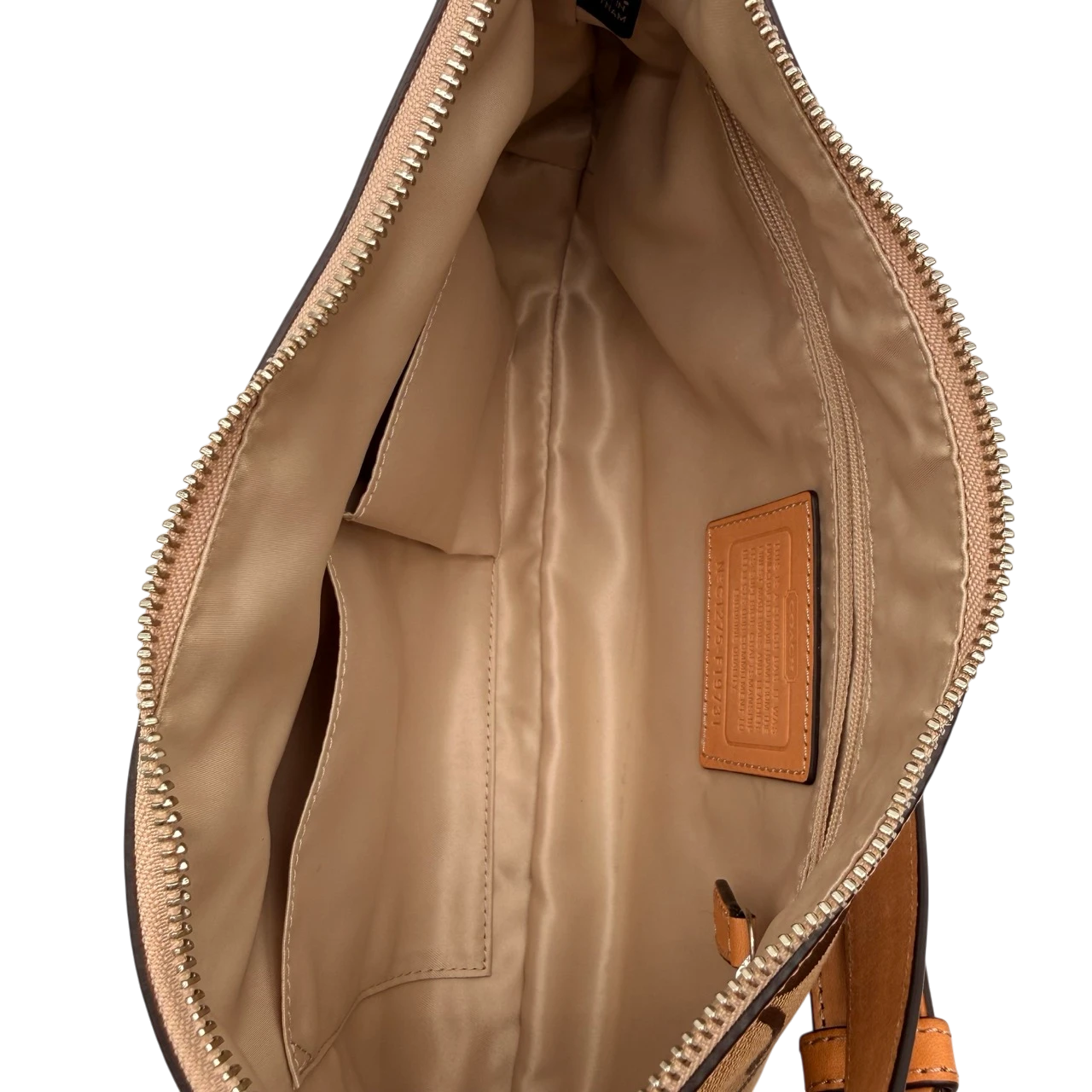 Coach Schultertasche Signature beige