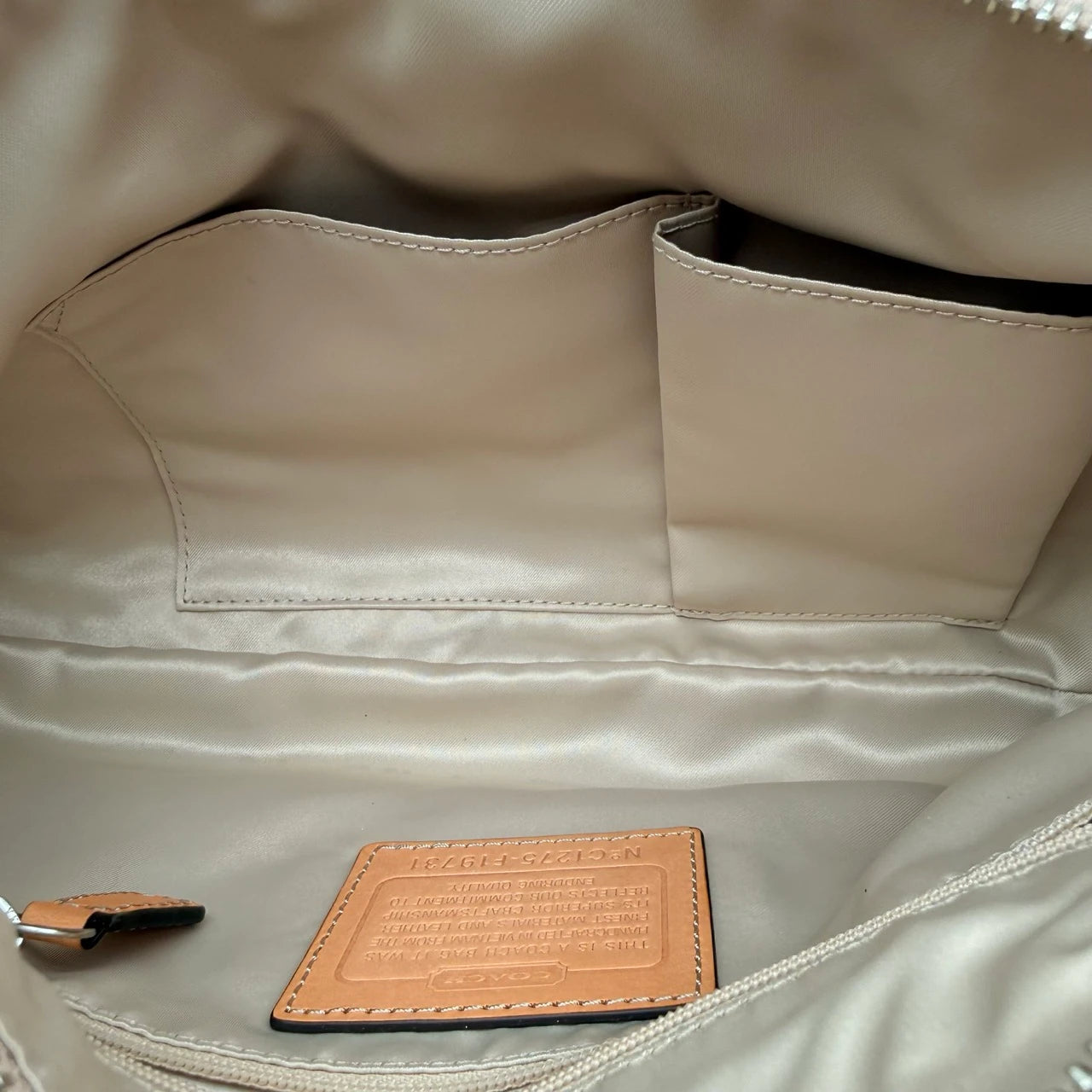 Coach Schultertasche Signature beige