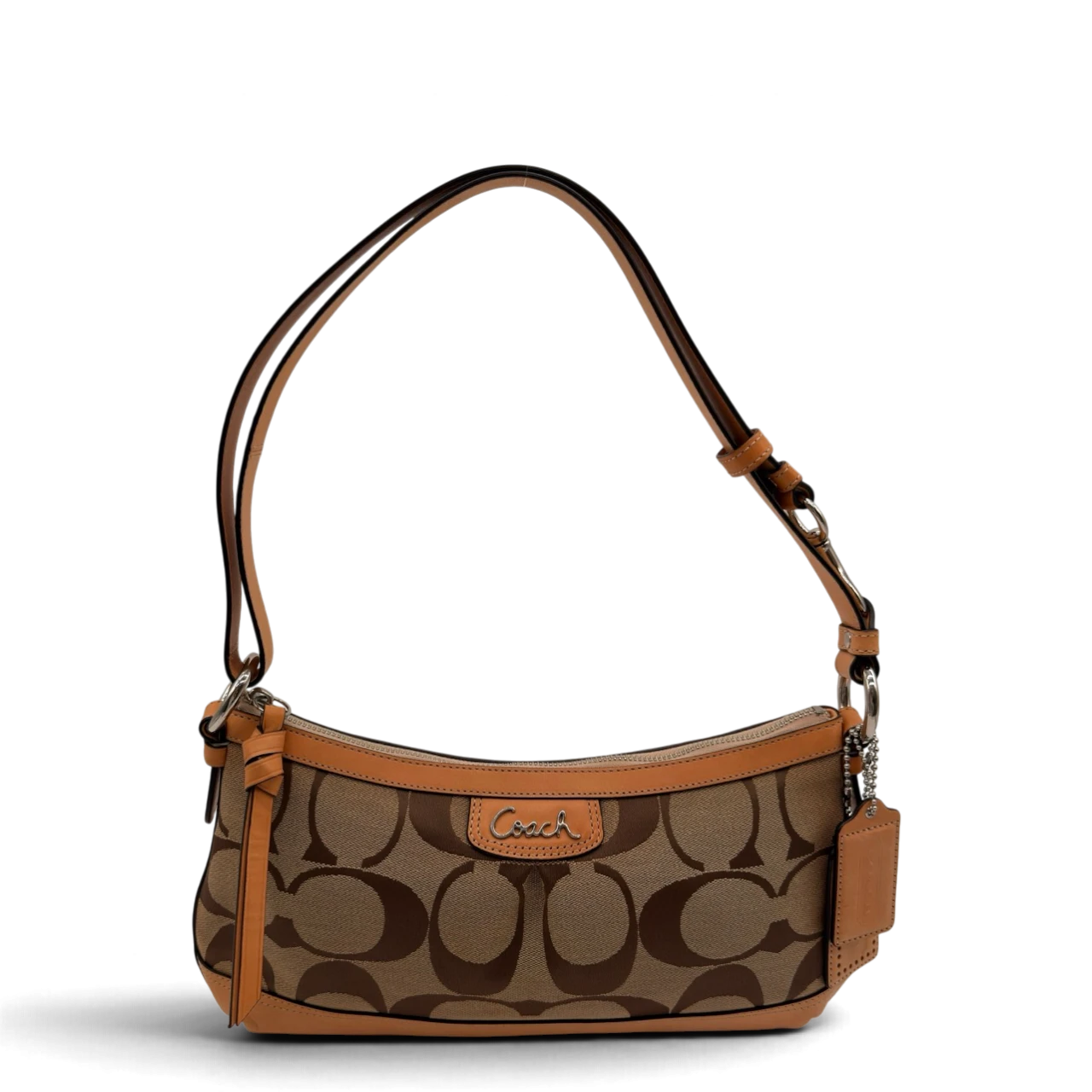 Coach Schultertasche Signature beige