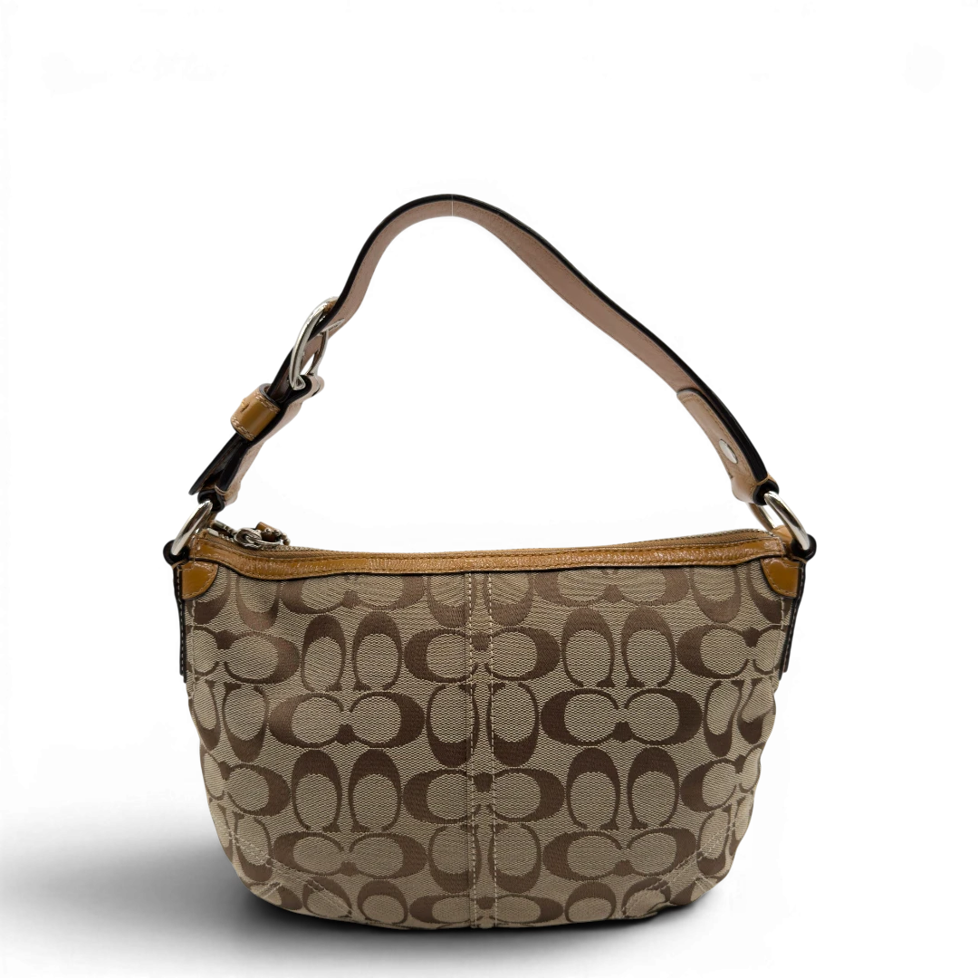 Coach Schultertasche Signature beige