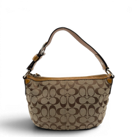 Coach Schultertasche Signature beige