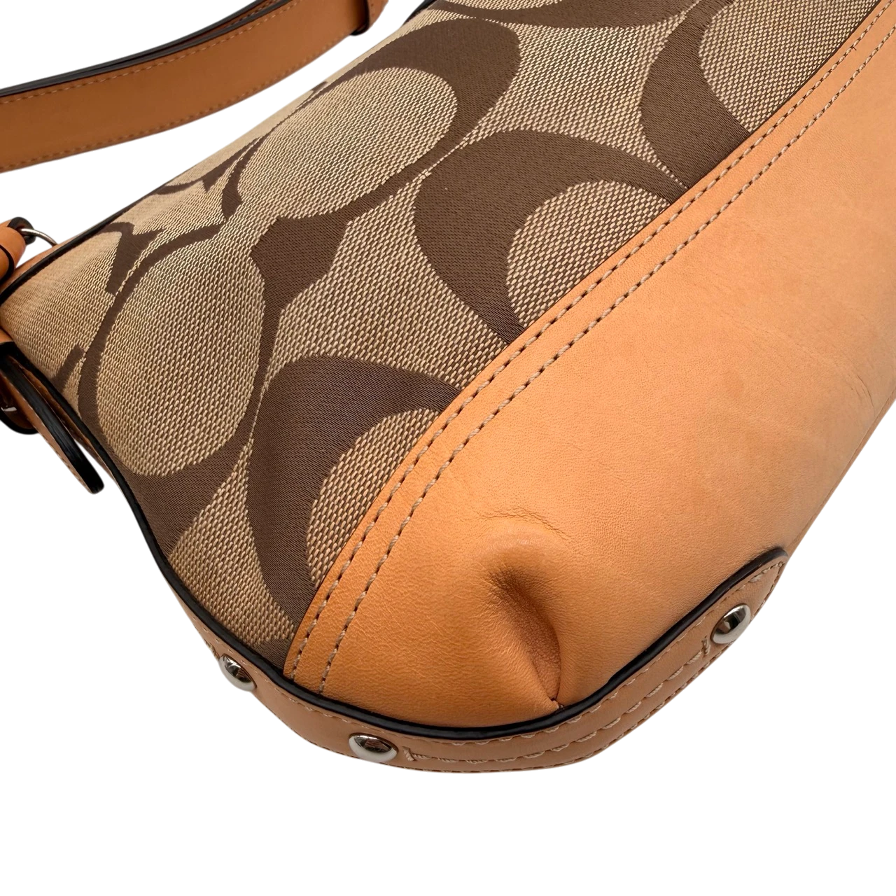 Coach Schultertasche Signature beige