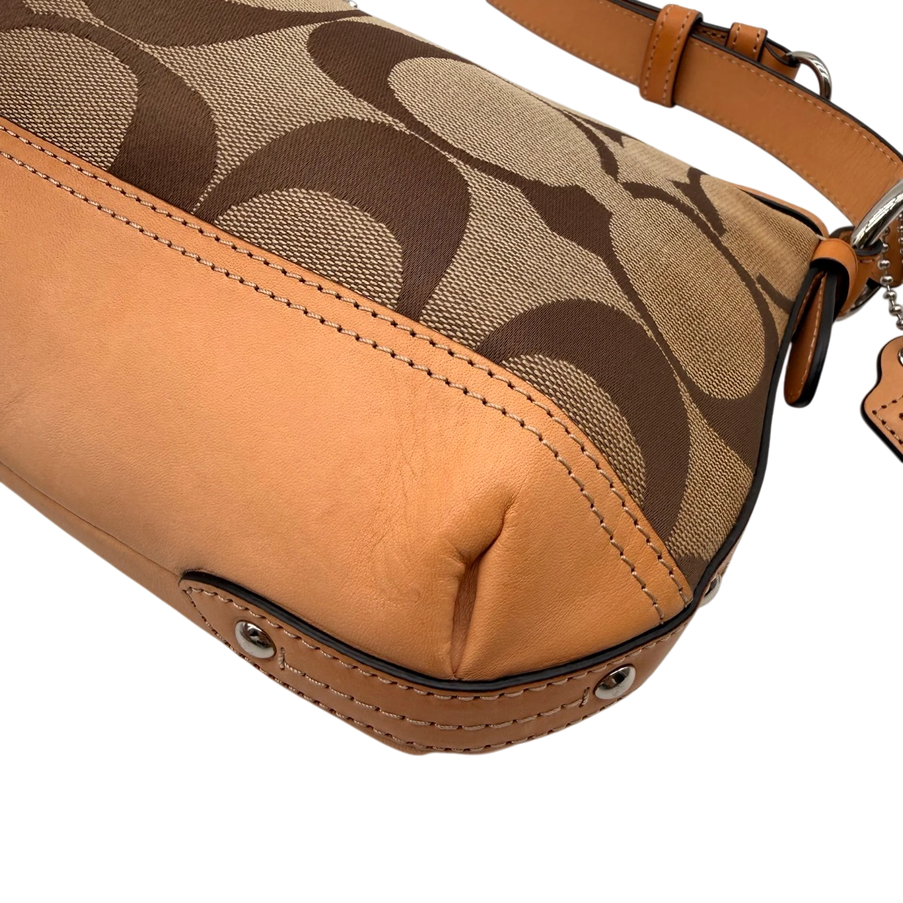 Coach Schultertasche Signature beige