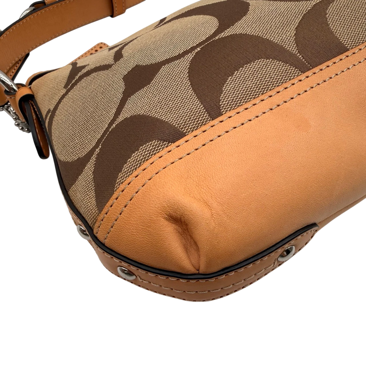 Coach Schultertasche Signature beige