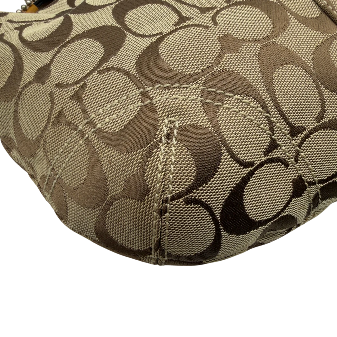 Coach Schultertasche Signature beige