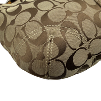 Coach Schultertasche Signature beige
