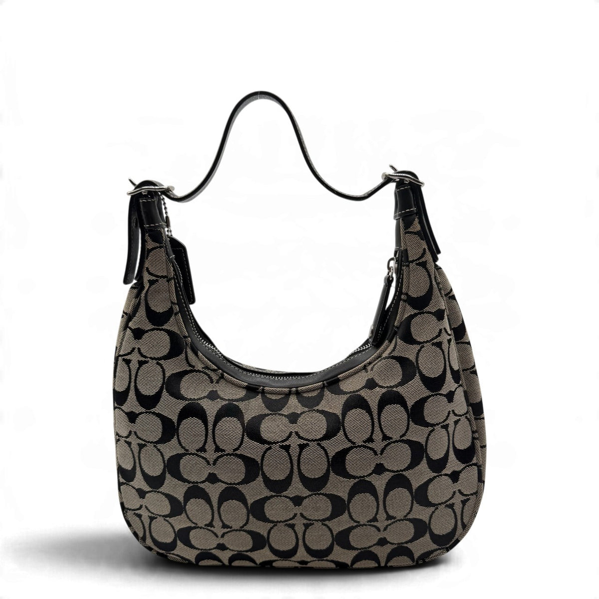 Coach Schultertasche Signature grau & schwarz – Gesamtansicht