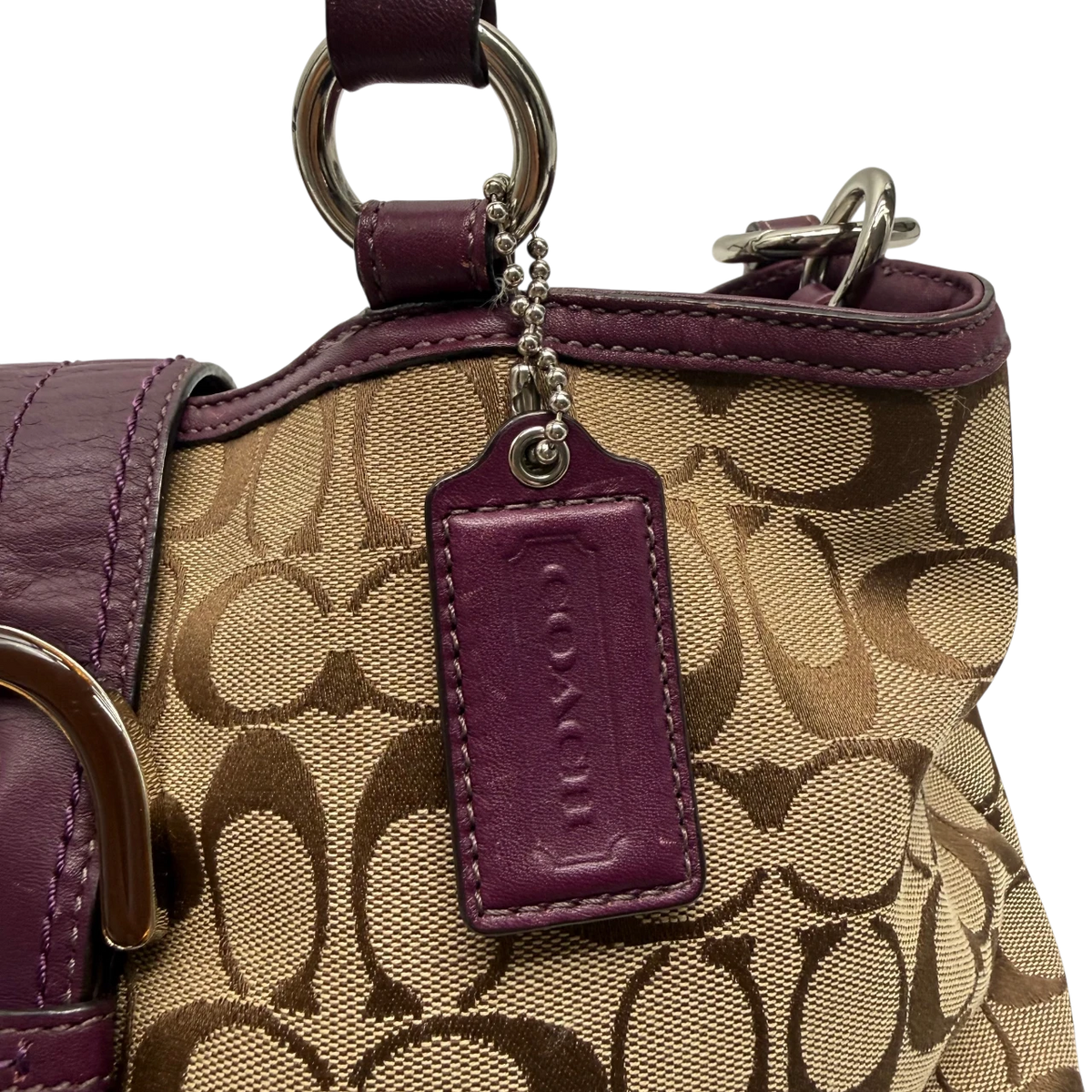 Coach Shopper Signature beige – Logo im Detail
