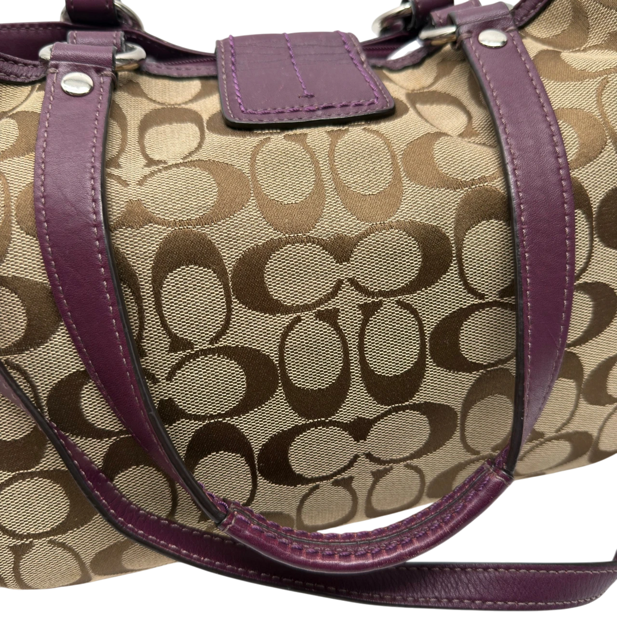 Coach Shopper Signature beige – Henkel im Detail