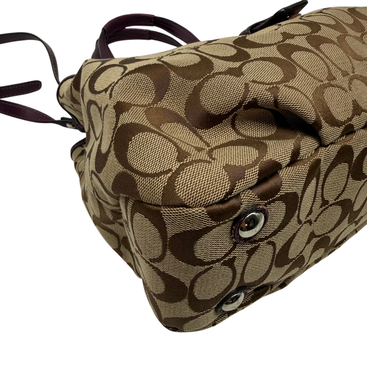 Coach Shopper Signature beige – Ecken im Detail