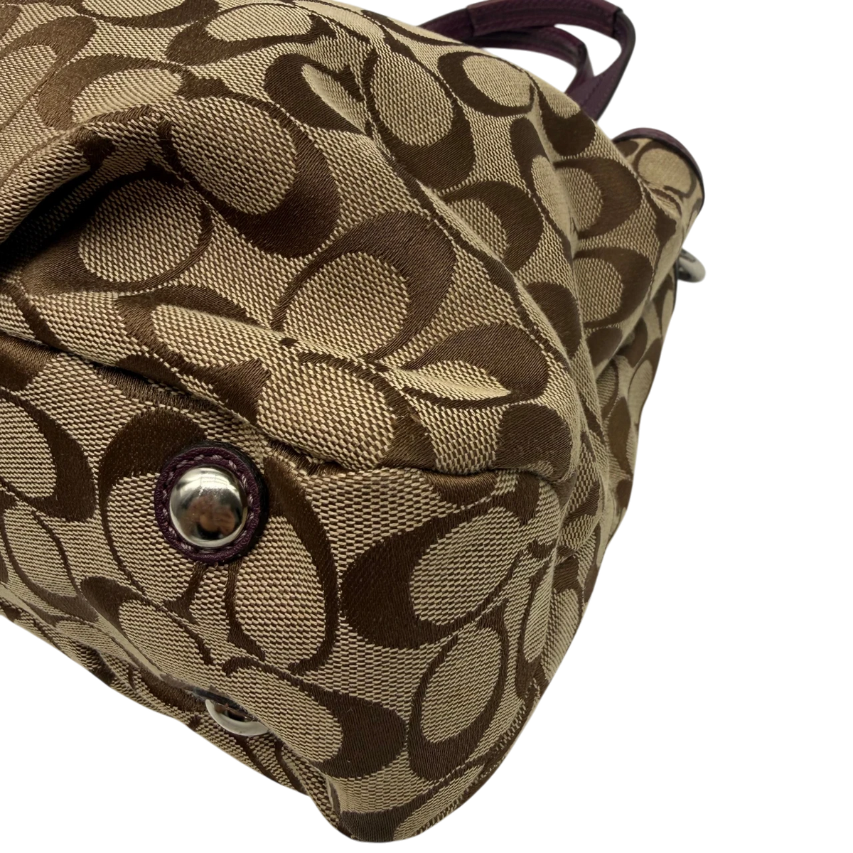 Coach Shopper Signature beige – Ecken im Detail