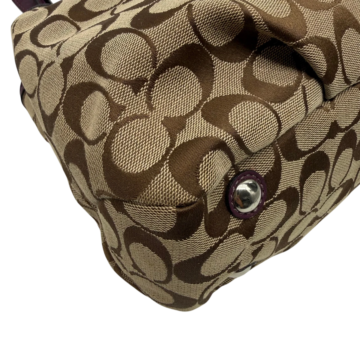 Coach Shopper Signature beige – Ecken im Detail