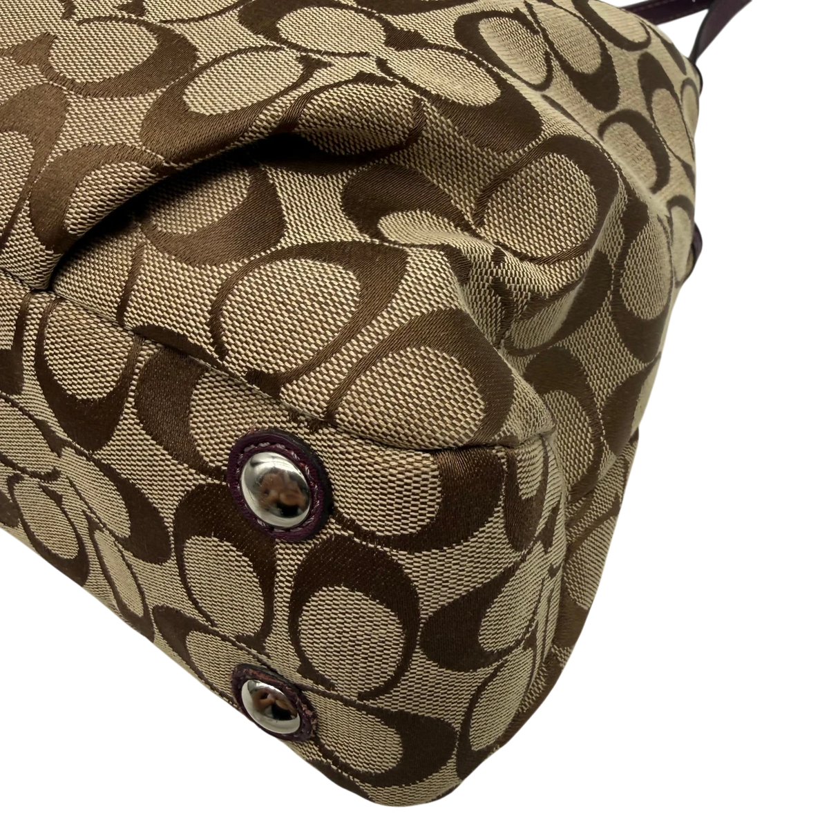Coach Shopper Signature beige – Ecken im Detail