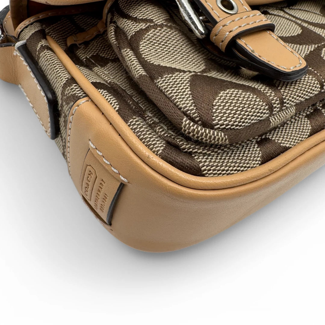Coach shoulder bag monogram beige