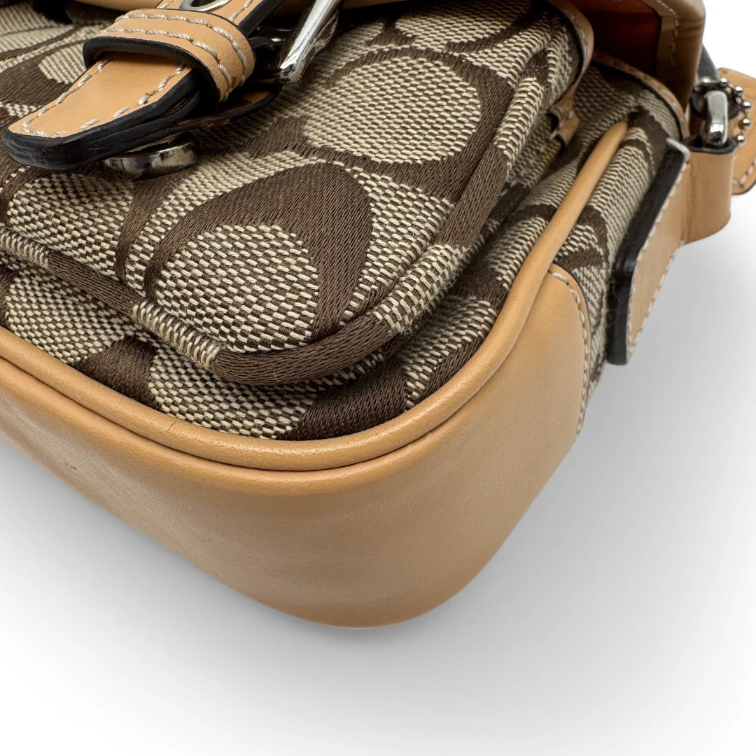 Coach shoulder bag monogram beige