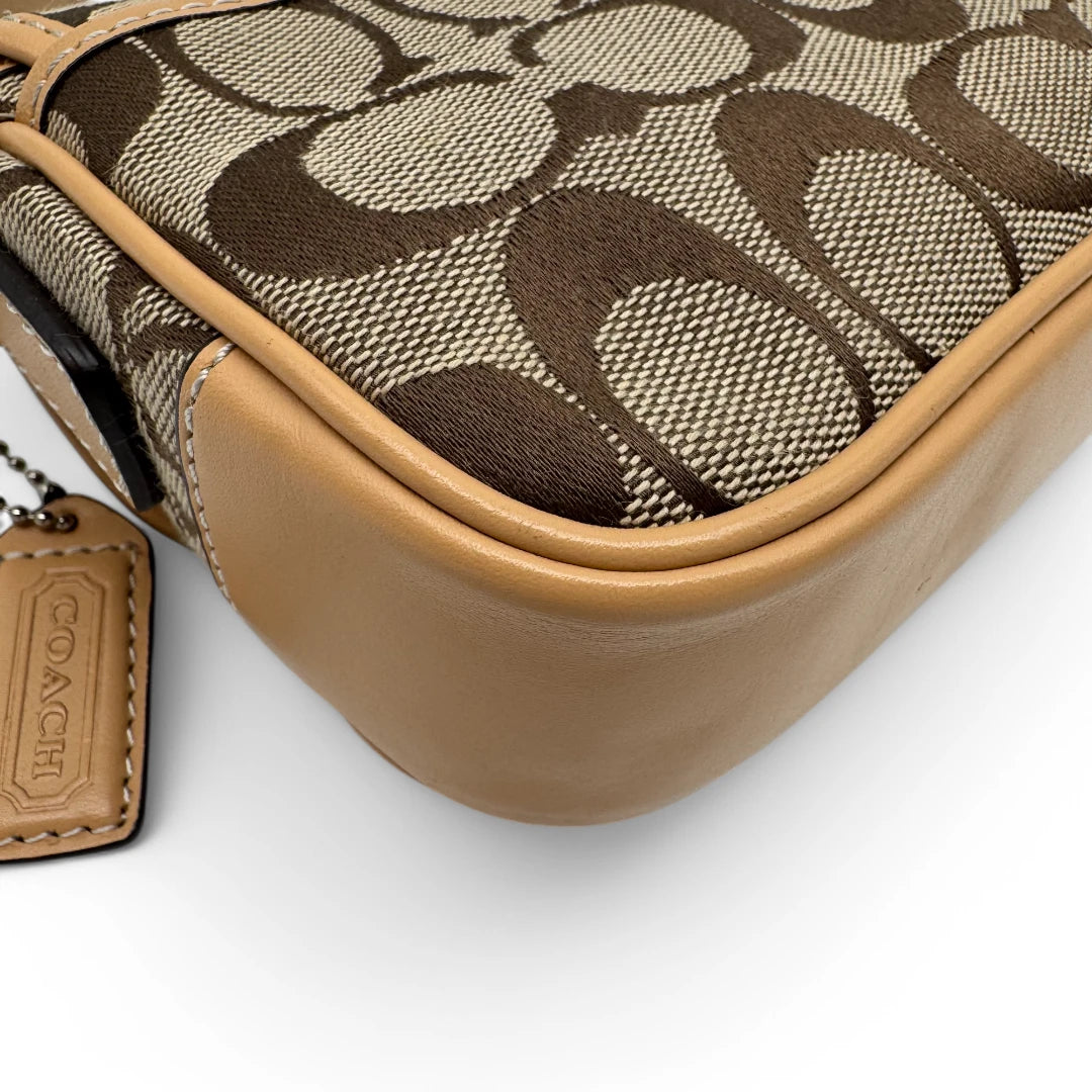 Coach shoulder bag monogram beige