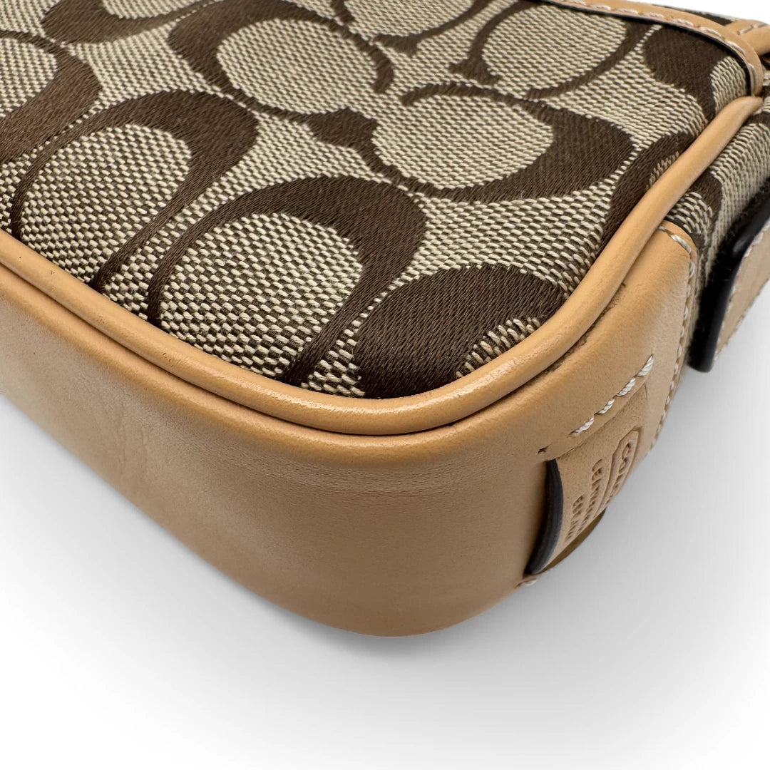 Coach shoulder bag monogram beige