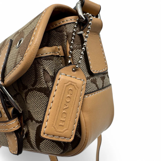Coach shoulder bag monogram beige