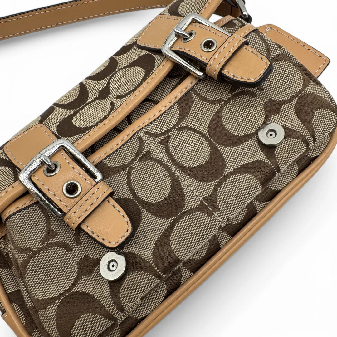 Coach shoulder bag monogram beige