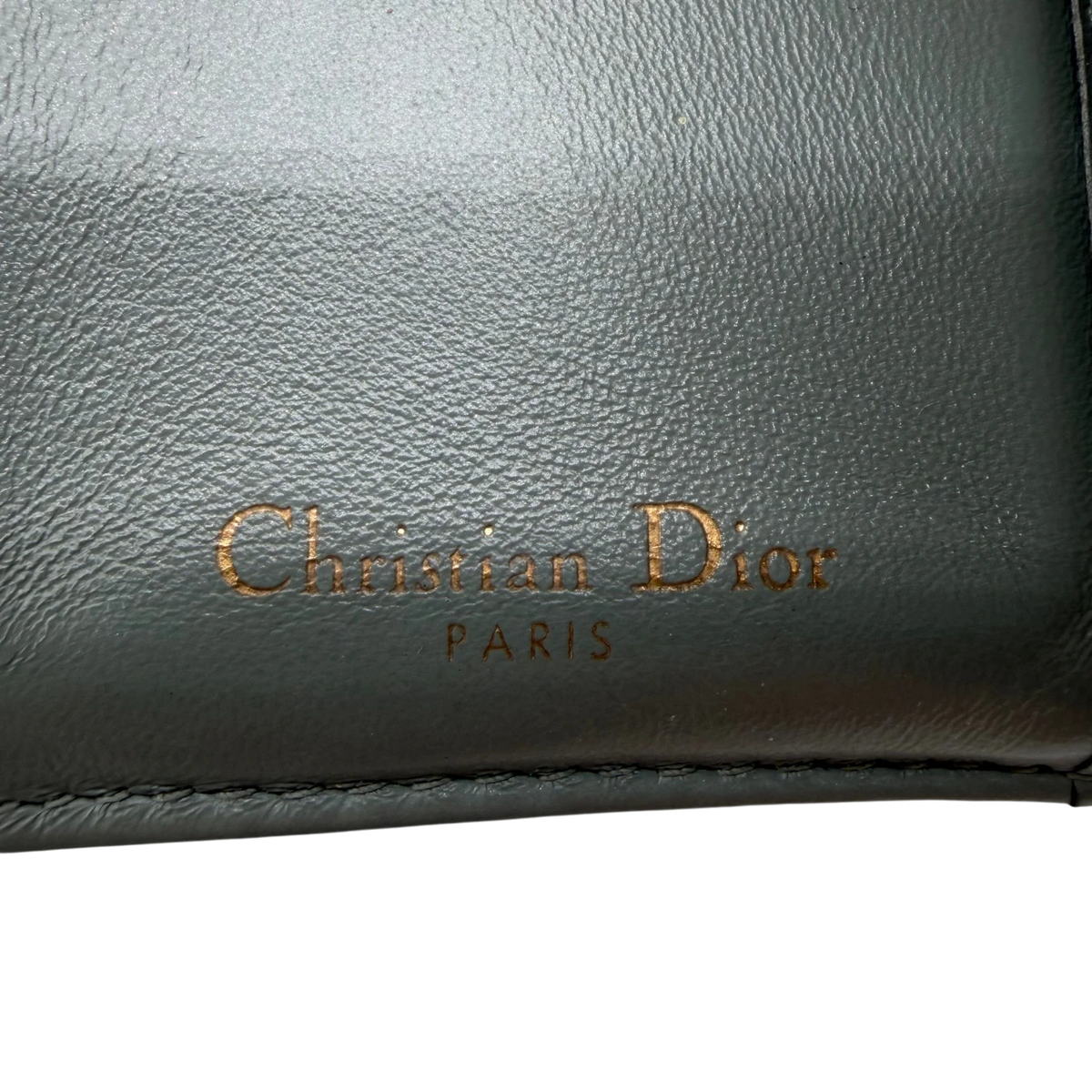 Dior Geldbeutel Saddle Oblique grau – Prägung im Detail