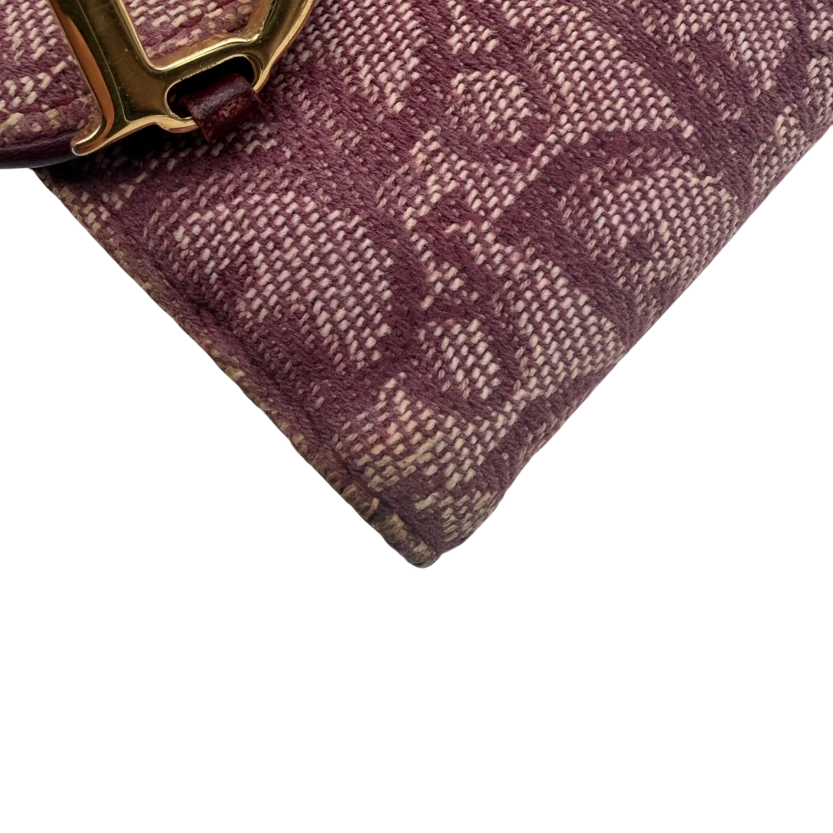 Dior Geldbeutel Oblique Saddle weinrot – Ecken im Detail