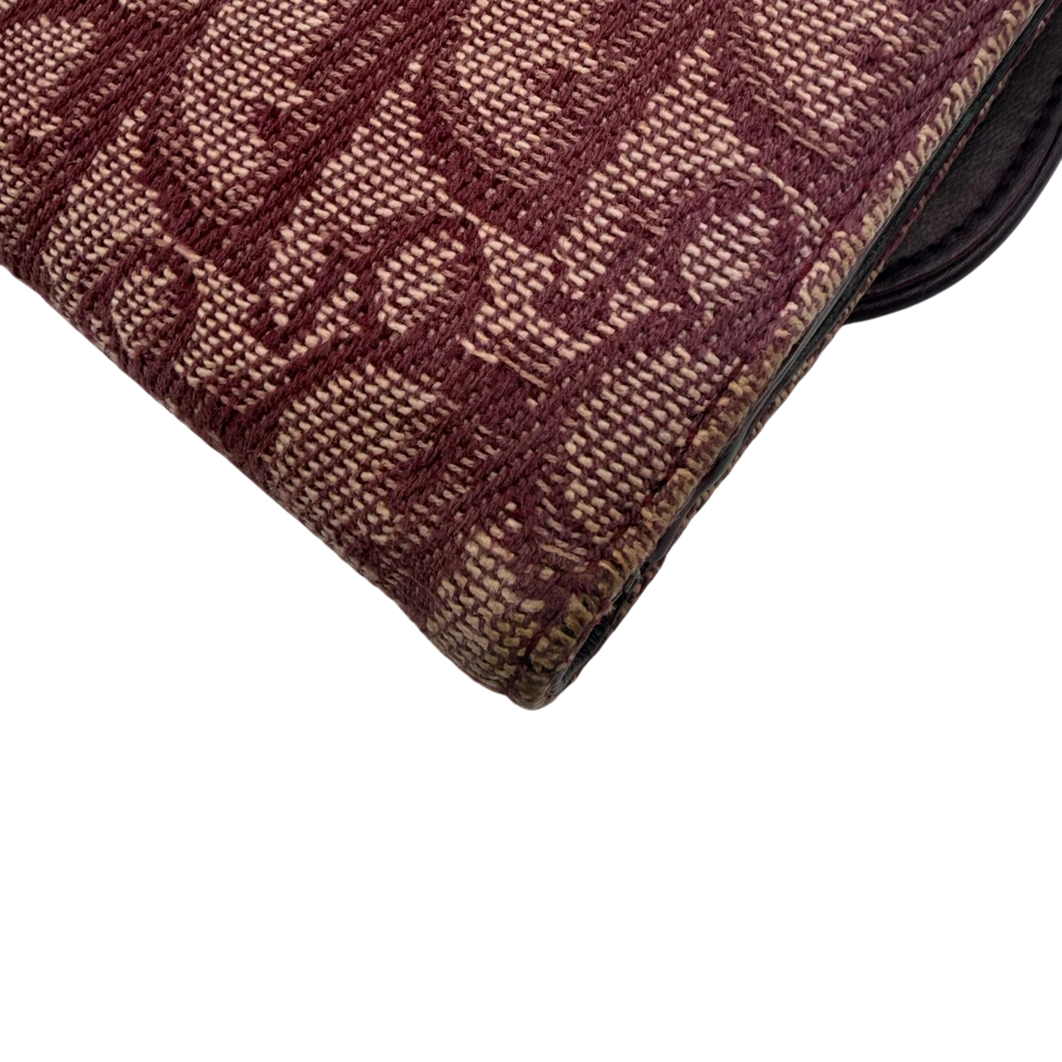 Dior Geldbeutel Oblique Saddle weinrot – Ecken im Detail
