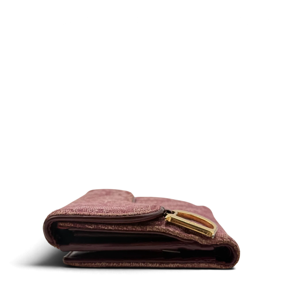 Dior Geldbeutel Oblique Saddle weinrot – Seitenansicht