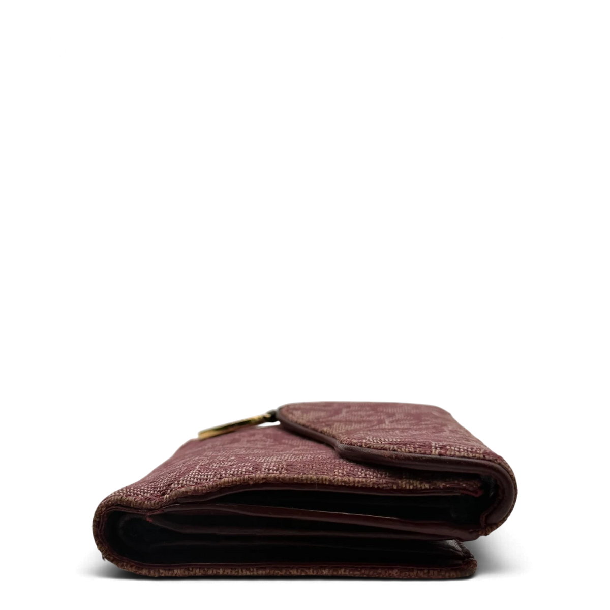 Dior Geldbeutel Oblique Saddle weinrot – Seitenansicht