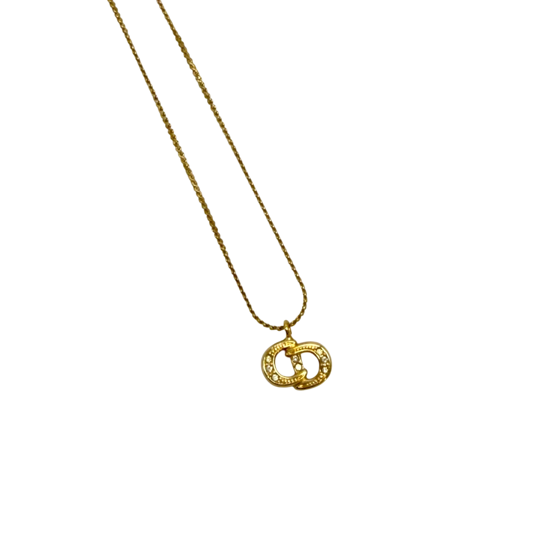 Dior Halskette mit Strasssteinen gold