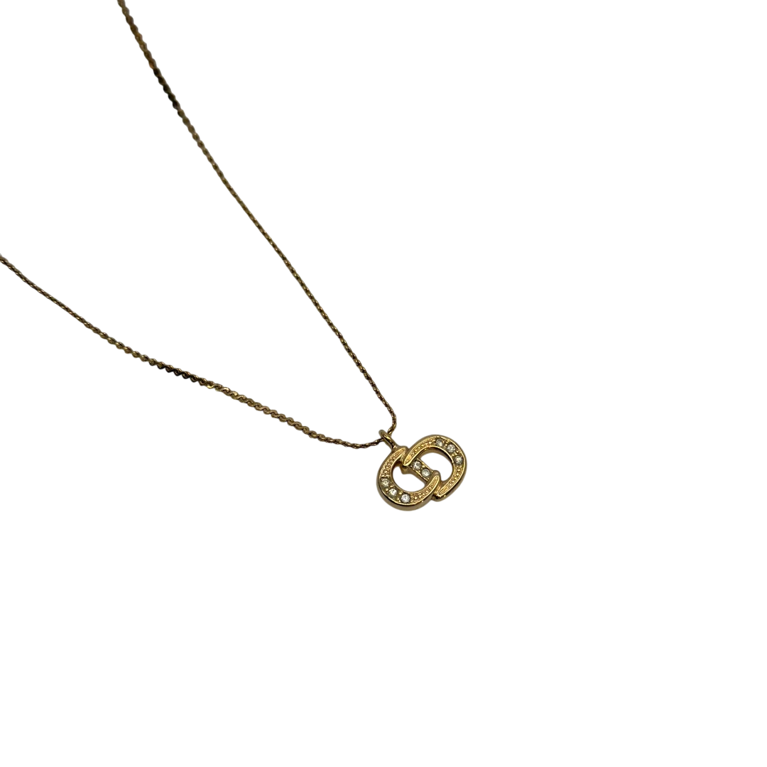 Dior Halskette mit Strasssteinen gold