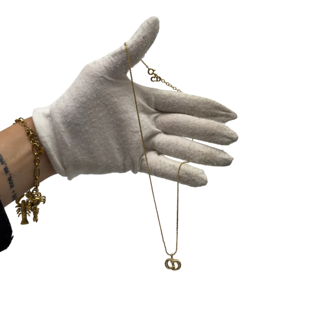 Dior Halskette mit Strasssteinen gold